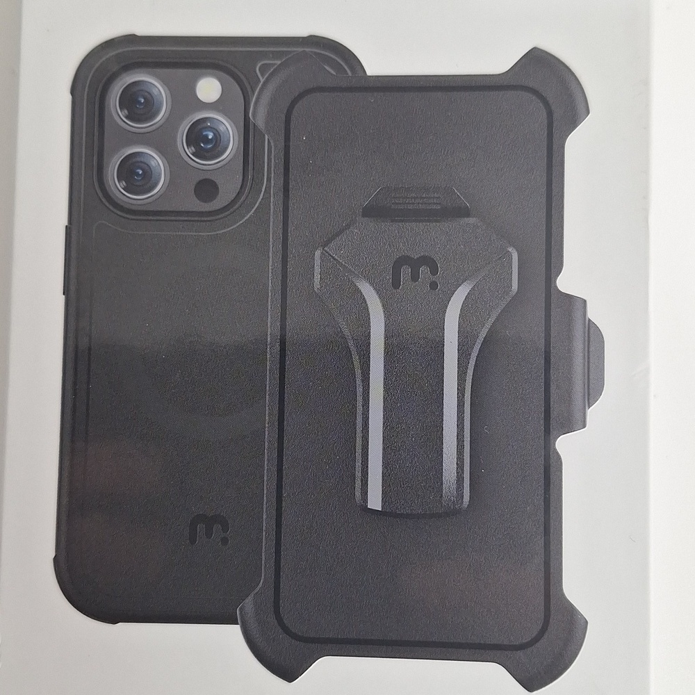 Mybat Pro Maverick Series Black iPhone15Pro Case with Belt Clip Holster